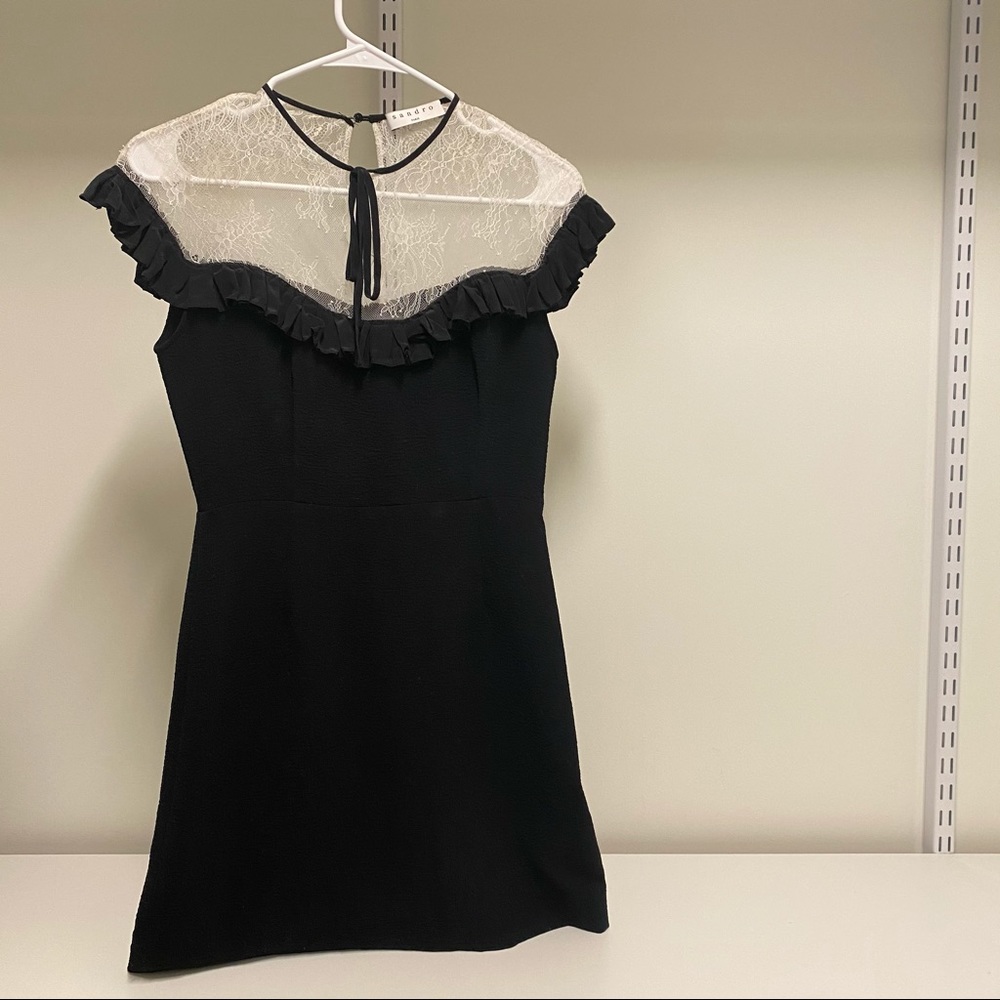 Sandro Contrast Lace Dress